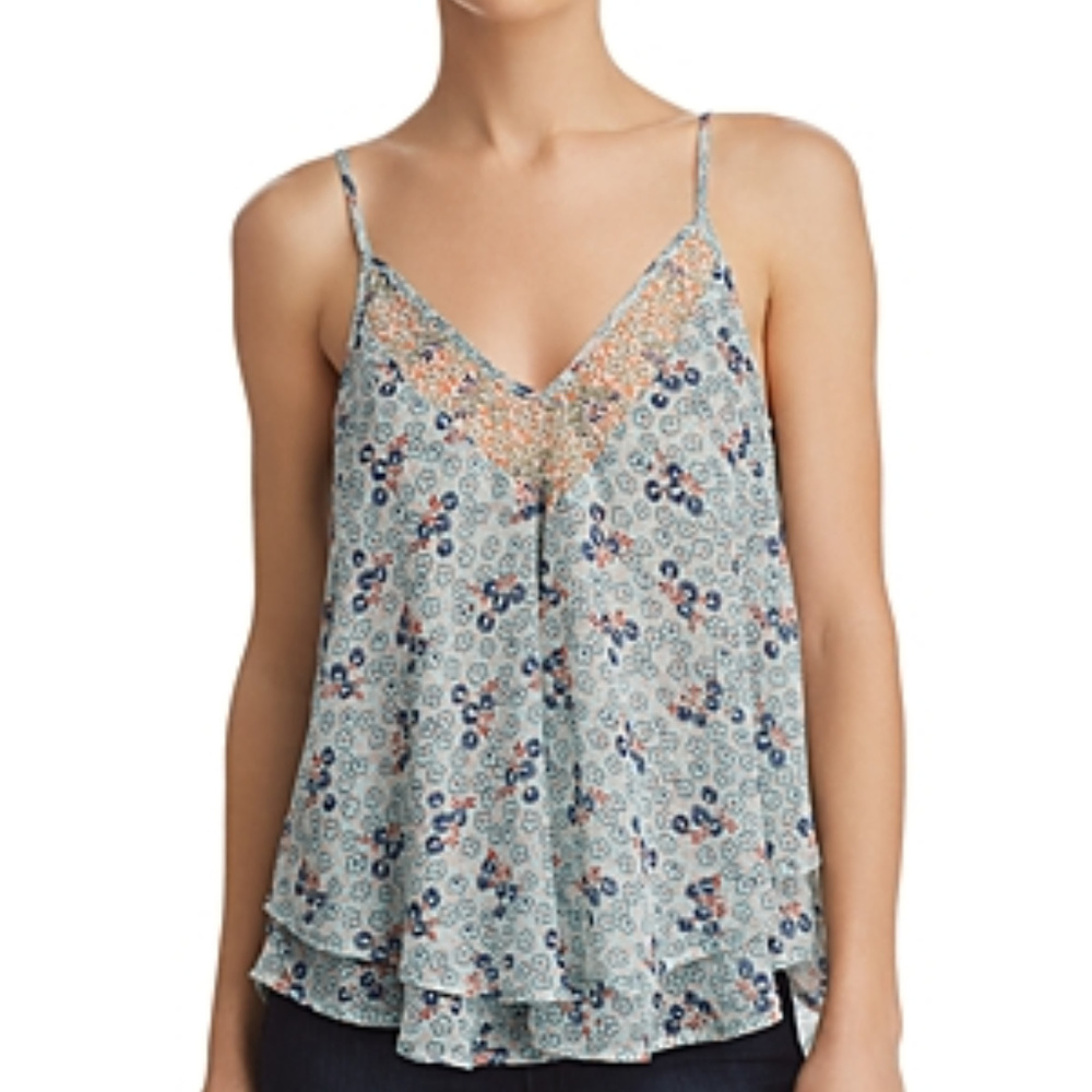 AQUA Tiered Floral Print Camisole